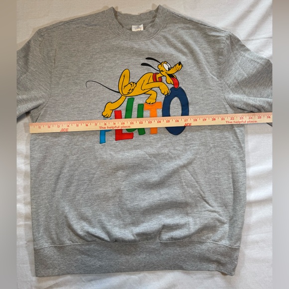 Walt Disney World Gray Pluto Embroided Graphic Crewneck Sweatshirt - Picture 5 of 7